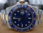 Rolex Submariner Replica Watches 2-Tone Blue Diamond & Ceramic Bezel with Diamond